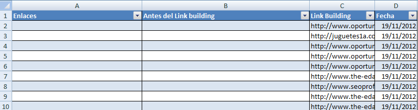 ¿Está tu campaña de Link Building funcionando? Demuéstraselo a tu cliente Excel ¿Está tu campaña de Link Building funcionando? Demuéstraselo a tu cliente