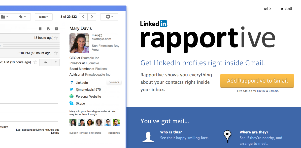 rapportive 3 herramientas para gestionar tu perfil de LinkedIn