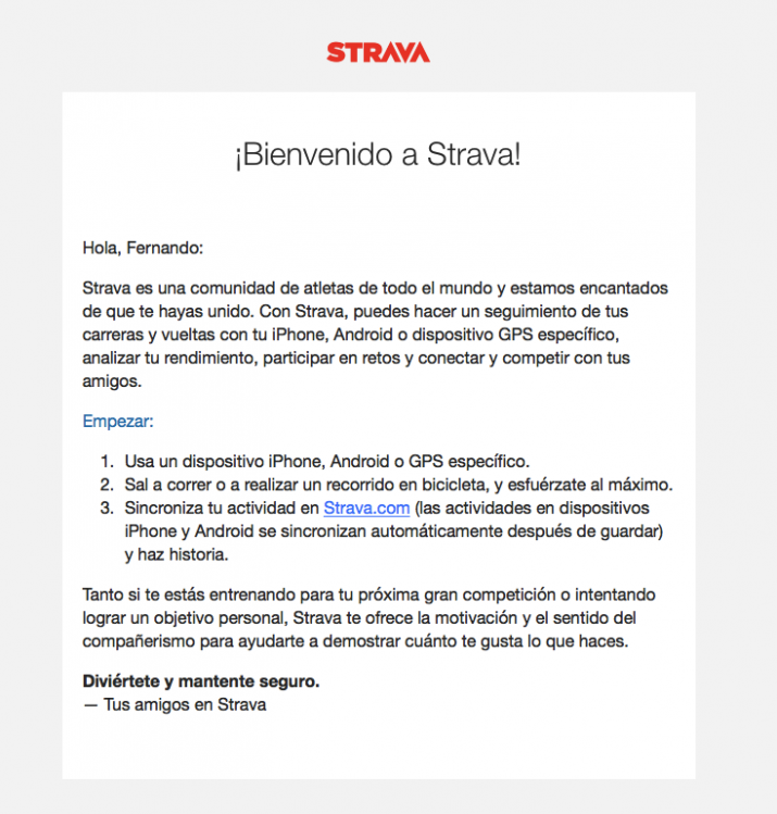 Email de bienvenida